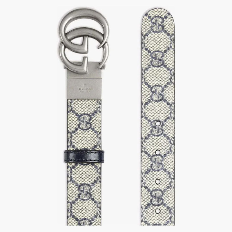 GG GG GG Marmont Reversible Belt Beige/Navy