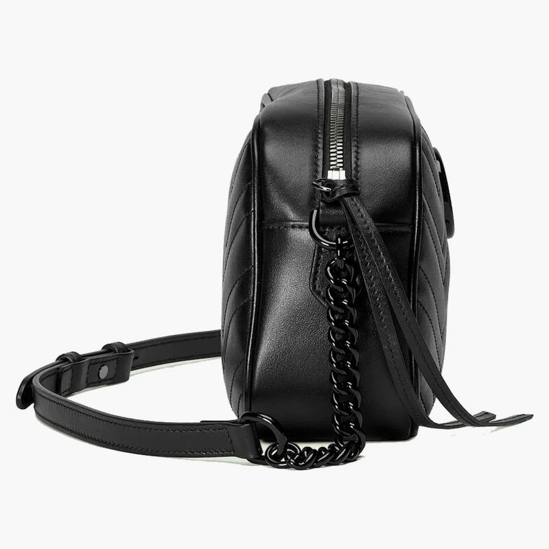 Gucci gg marmont axelväska liten svart/svart