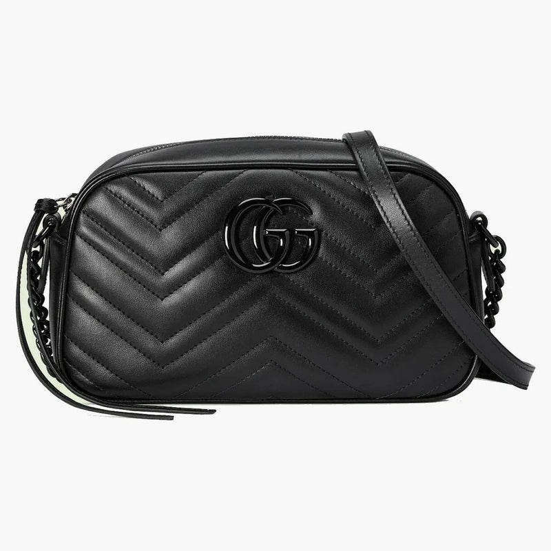 Gucci gg marmont axelväska liten svart/svart