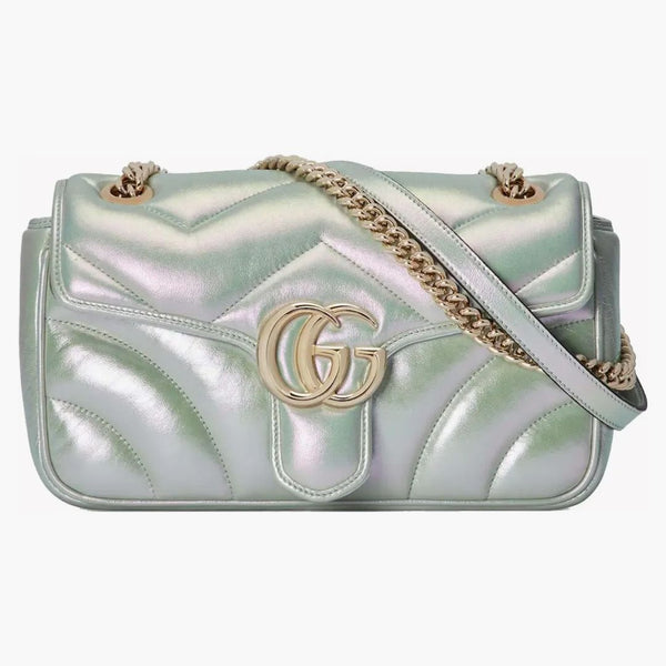 Gucci Gg Marmont Small Shoulder Bag Green Iridescent