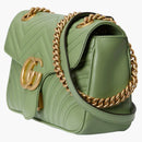 Gucci GG Marmont Small Shoulder Bag Matelasse Chevron Sage Green