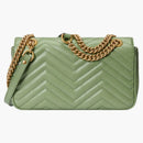 Gucci GG Marmont Small Shoulder Bag Matelasse Chevron Sage Green