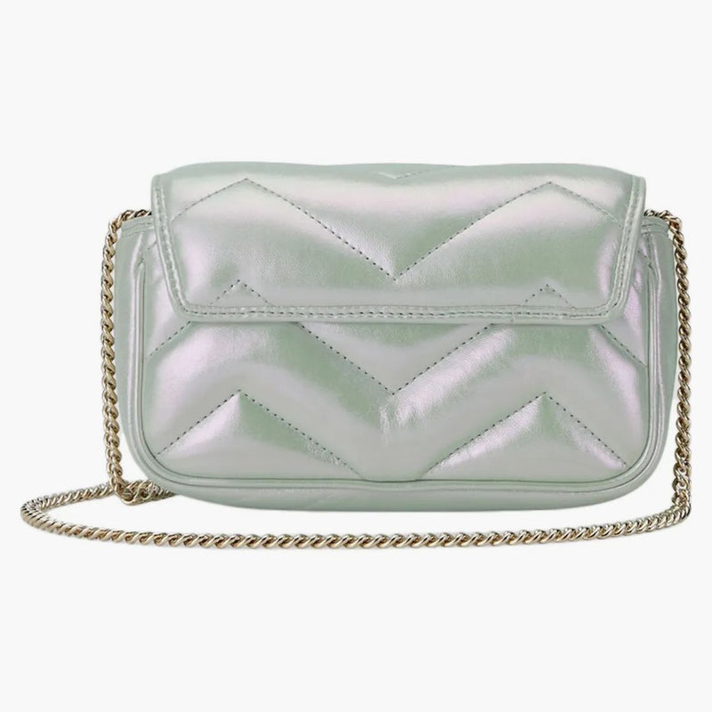 Gucci GG Marmont Super Mini Bag Green chiaro Iridescent