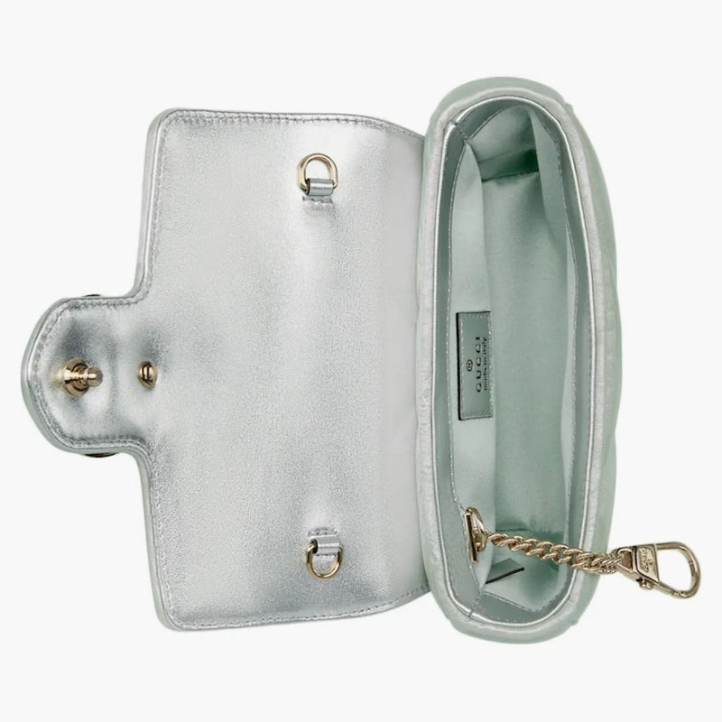 Gucci GG Marmont Super Mini Bag Green chiaro Iridescent