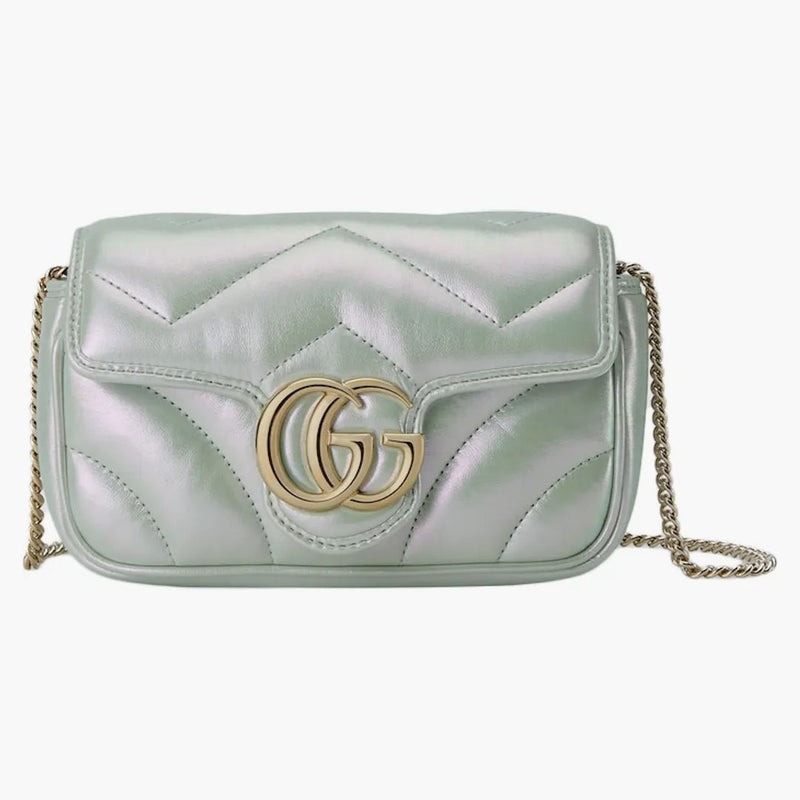 Gucci GG Marmont Super Mini Bag Green chiaro Iridescent