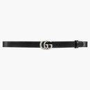 Gucci Gg Marmont Belt Palladium-toned Buckle .8 Width Black