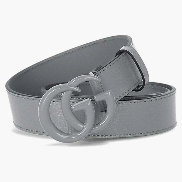 Gucci GG Marmont Cinturón delgado Gris