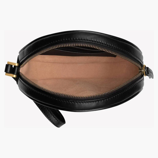 Gucci Gg Marmont Wrist Wallet Round Matelasse Black
