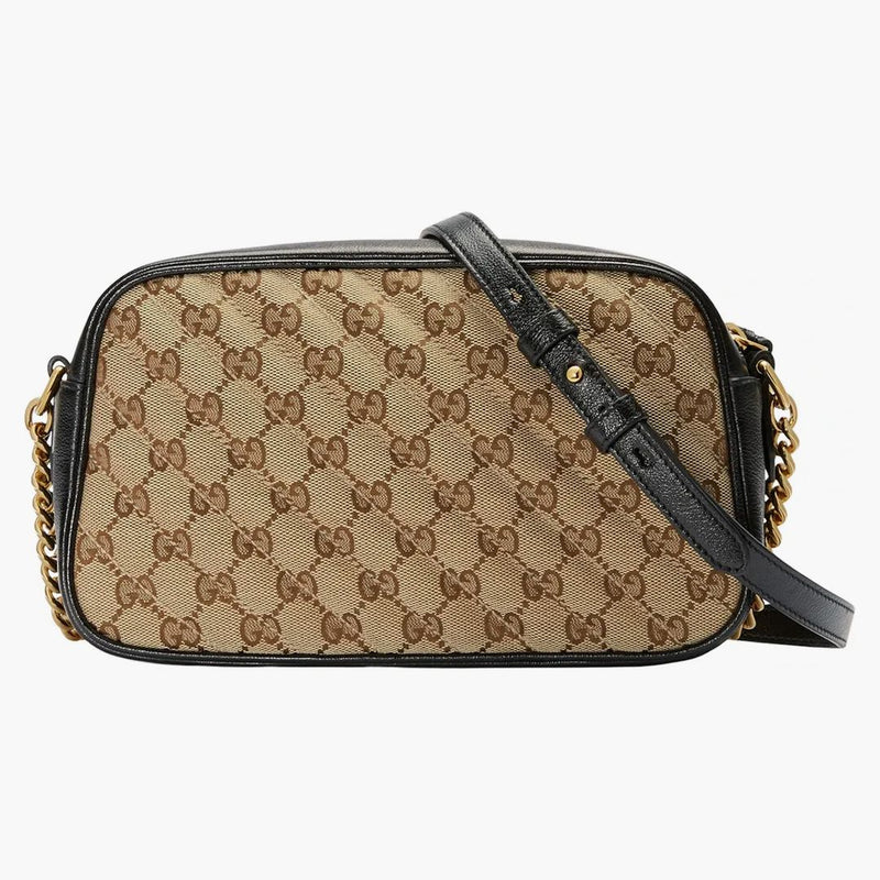 Gucci GG Marmont Zip Around Shoulder Bag Small Beige/Ebony