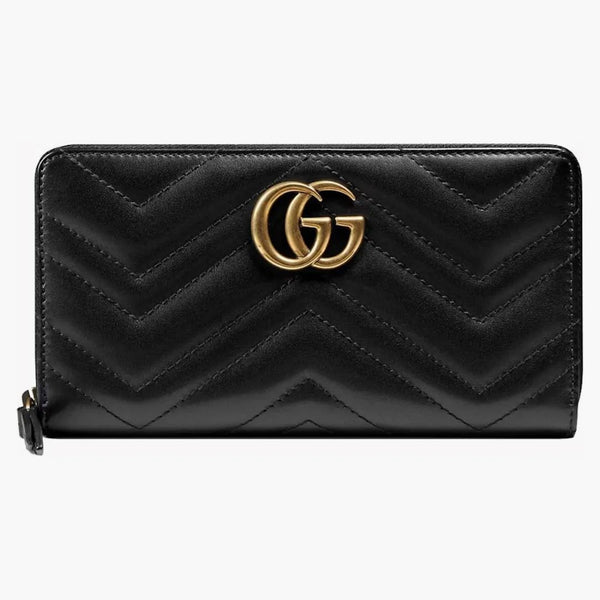 Gucci Gg Marmont Zip Around Wallet Black
