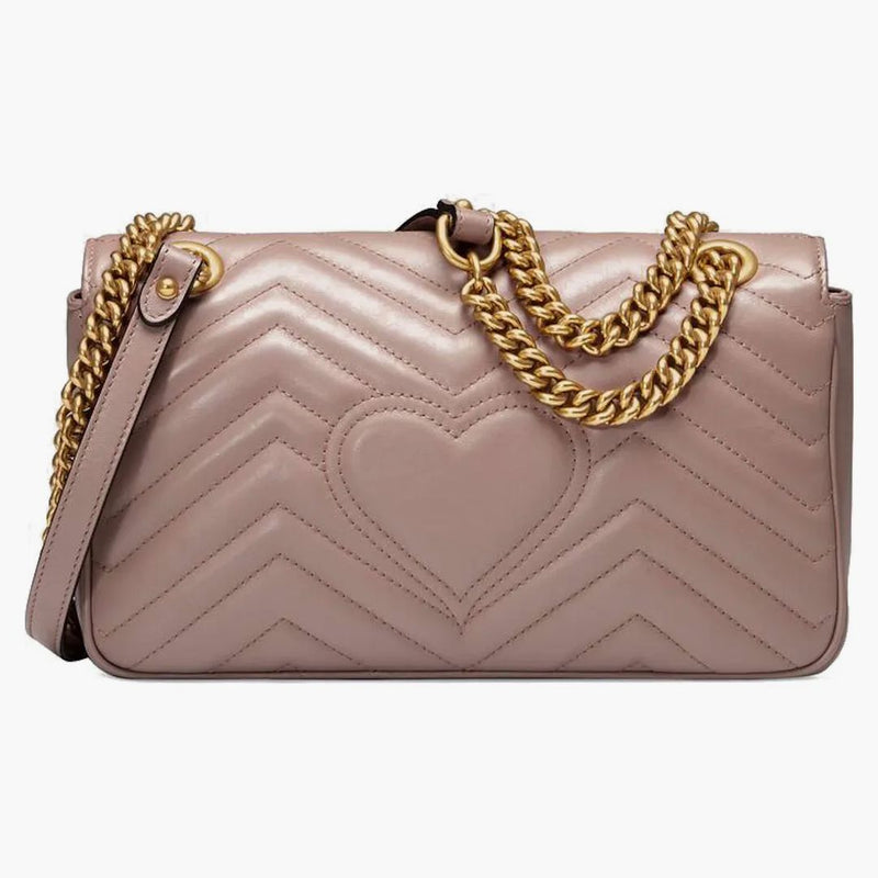 Gucci gg matelasse axelväska mini dammig rosa