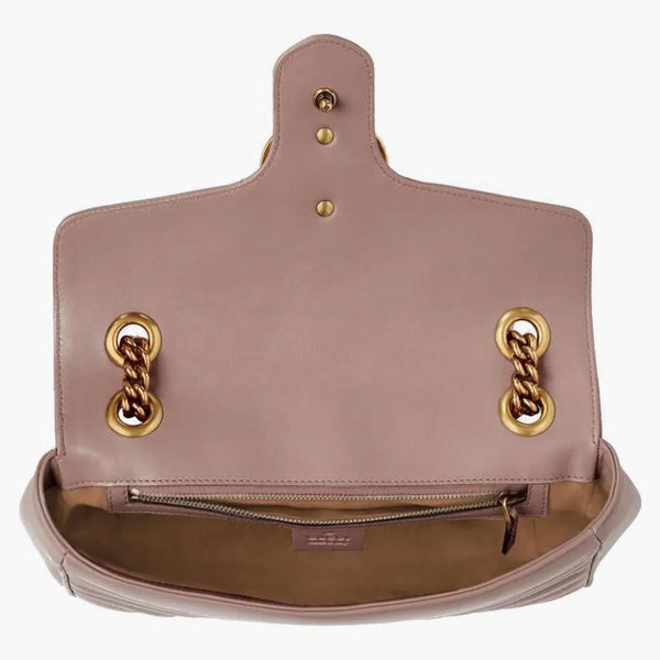 Gucci gg matelasse axelväska mini dammig rosa