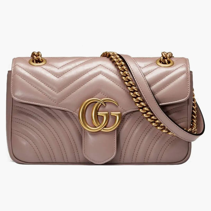 Gucci gg matelasse axelväska mini dammig rosa