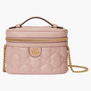 Gucci GG Matelasse Top Handle Bag Mini prošívaná světle růžová