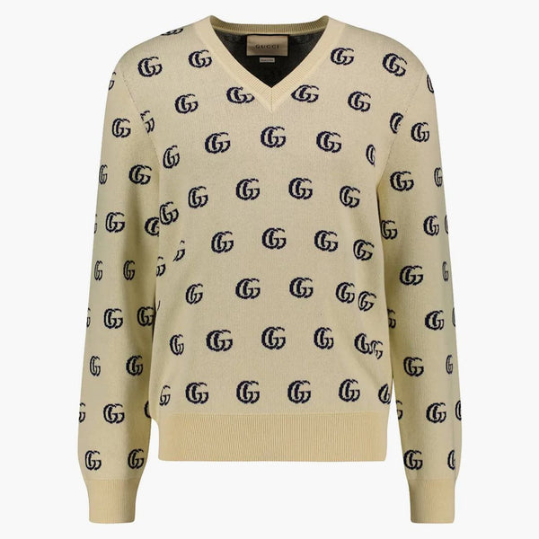 Gucci gg monogram tröja off-white