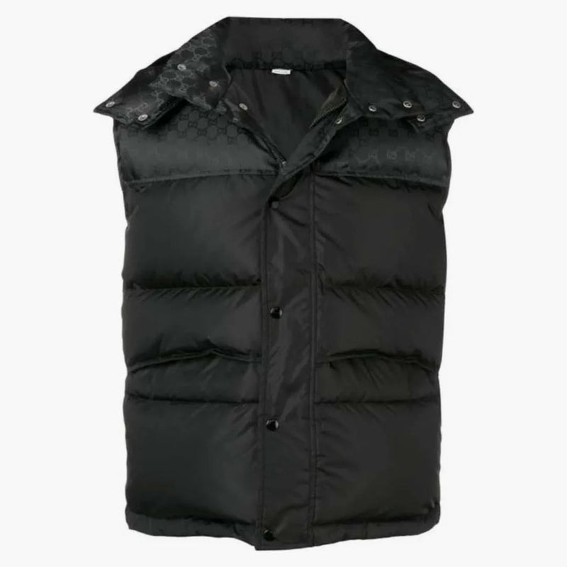 Gucci gg wyściełany gilet czarny