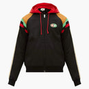 Gucci GG Patch Web Stripe Hooded Bomber Jacket Black/Multi