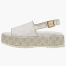 GG GG Platform Sandal White Beige (Women's)