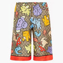 Gucci GG Print Silk T do šortek Beige Multi