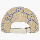 Gucci GG Raffia Effect Baseball has Blue/Beige