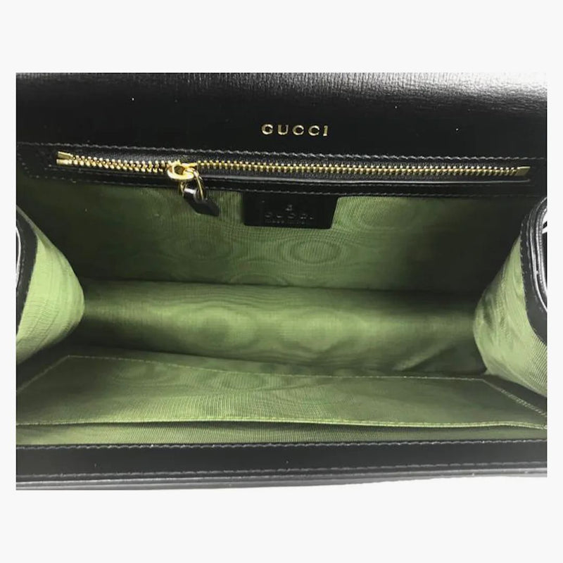 Gucci GG Ring Torchon Shoulder Bag Black