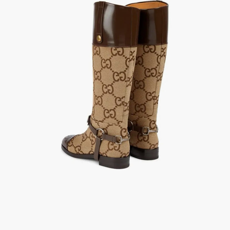 Gucci gg kulatá špičkahigh Boots Beige Brown (Dámské)