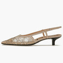 Gucci Gg Slingback 35mm Pump Rose Beige Gg Crystals