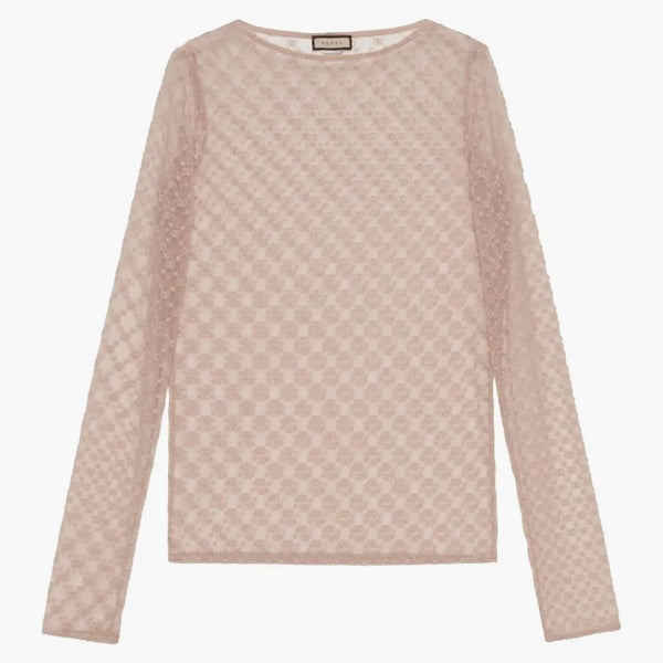 Gucci GG Star Tulle Top Beige