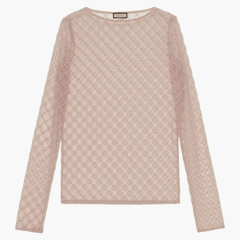 Gucci GG Star Tulle Top Beige
