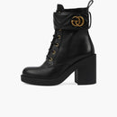 Gucci GG Strap Matelasse Quilted Leather Ankle Boots Black (Women's)