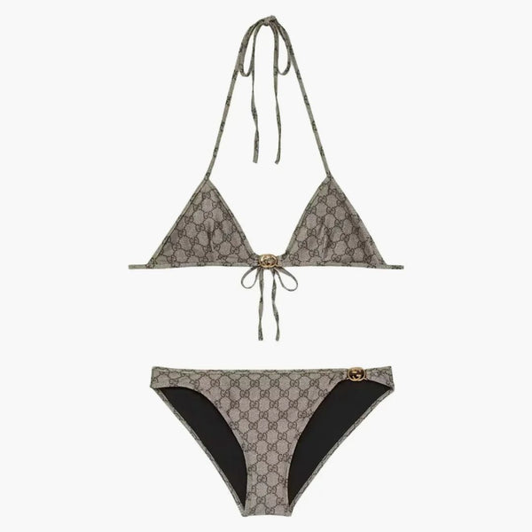 Gucci gg stretch koszulka bikini beżowa