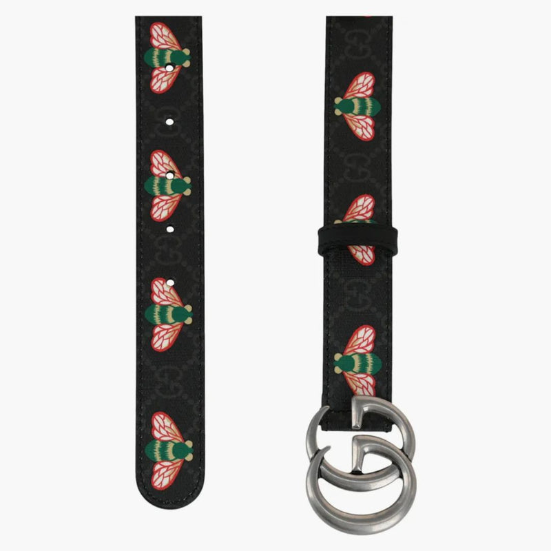 Gucci Gg Supreme Bee Belt Black