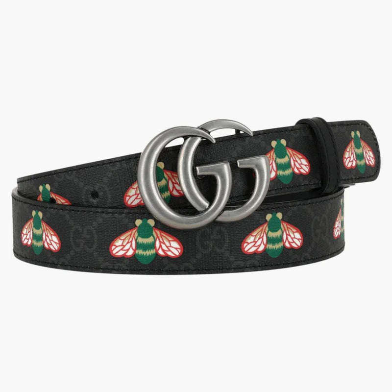 Gucci Gg Supreme Bee Belt Black