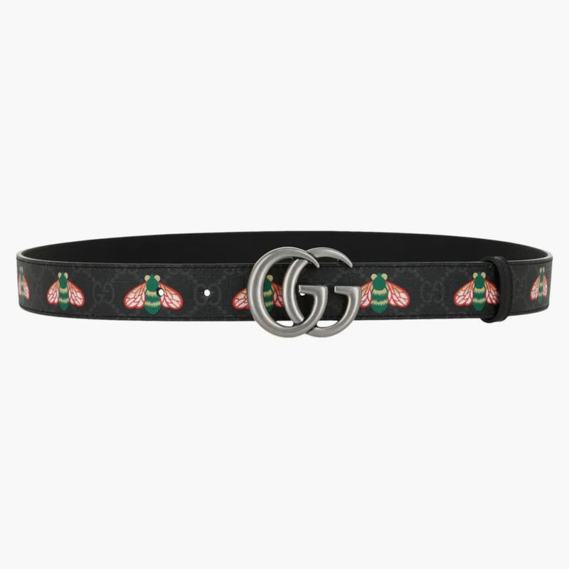 Gucci Gg Supreme Bee Belt Black