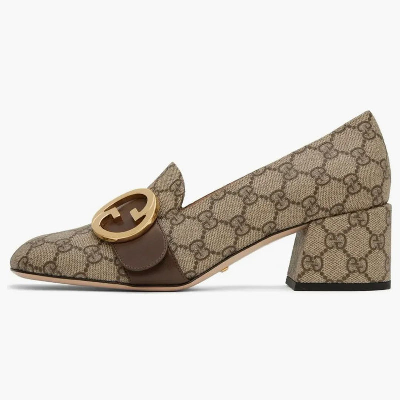 Gucci Gg Supreme Canvas Pumps Beige Ebony (women's)