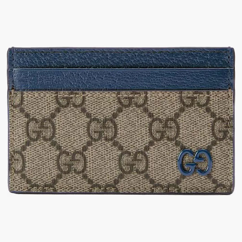 Gucci Gg Supreme Card Holder Blue/beige