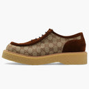 Gucci GG Nejvyšší krajkové boty hnědé