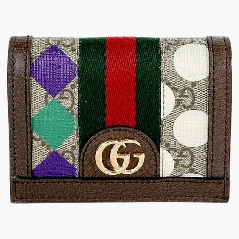 Gucci GG Supreme Ophidia Card Case Brown Multi