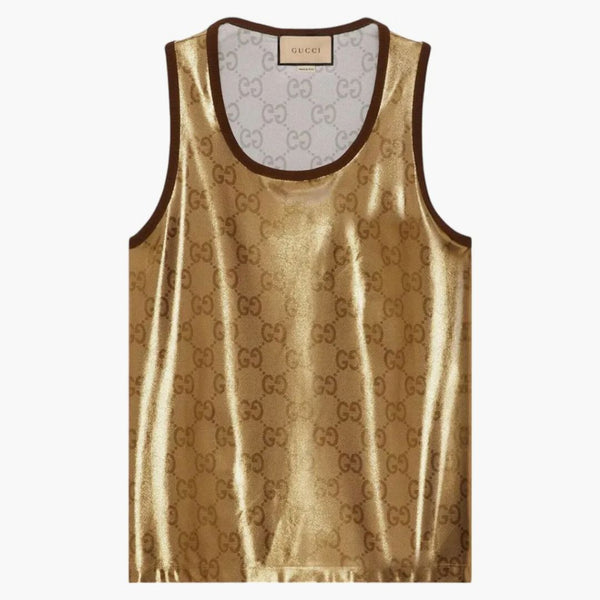 GUCI GG GG Technical Jersey Top Top Gold