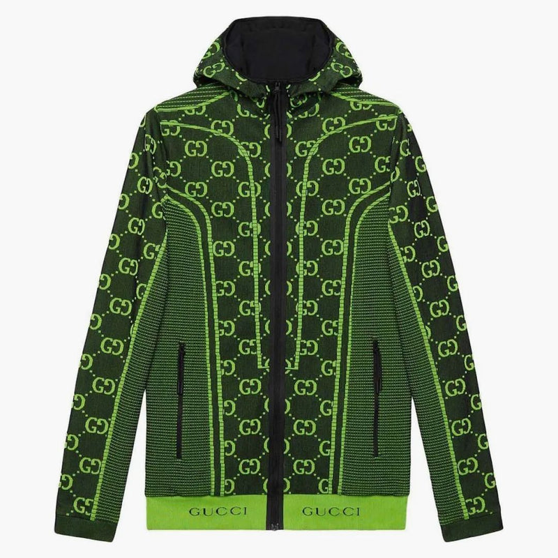 Gucci GG Tubular Jersey Zip Jacket Black/Green