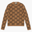 Gucci GG Wool Jacquard Crewneck Jumper Camel/Black