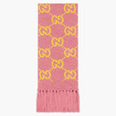Gucci GG Wool Jacquard Scarf Pink