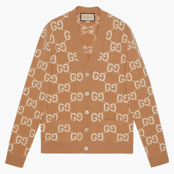 Gucci GG Wool Jacquard Cardigan Camen/Ivory