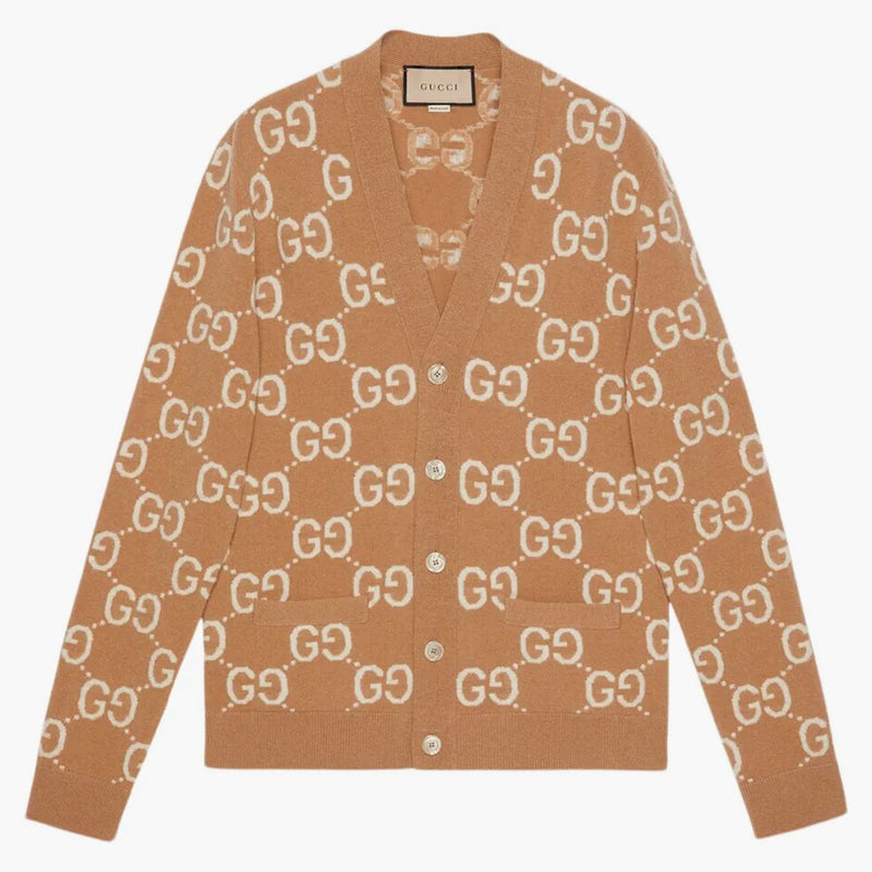 Gucci GG Wool Jacquard Cardigan Camen/Ivory