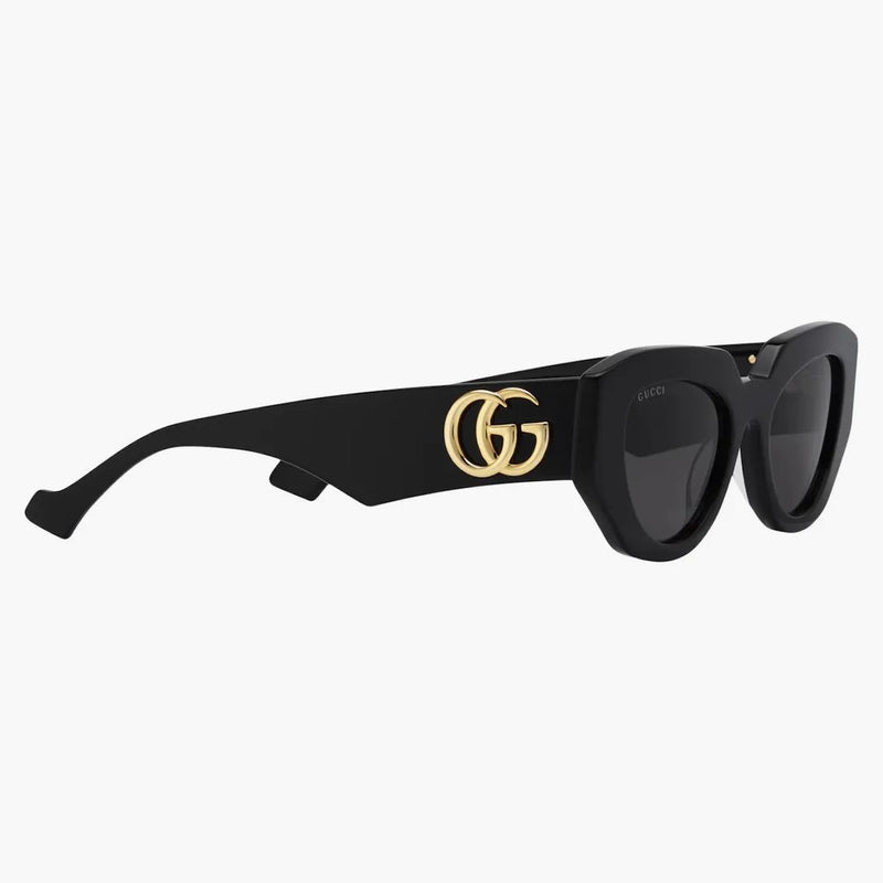 Gucci geometrický rámeček sluneční brýle černý acetát (