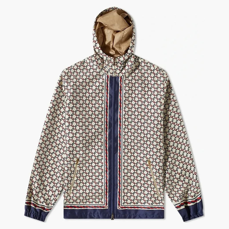 Gucci Geometric G Motif Jacket Ivory Blue
