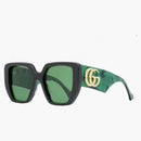 Gucci Geometric Sunglasses Black/Green (GG0956S 001)