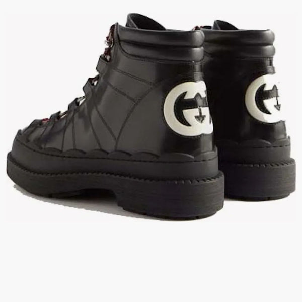 Gucci Ghibli Leather Trekking Boots Black