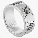 Gucci Ghost Skull Ring Silver
