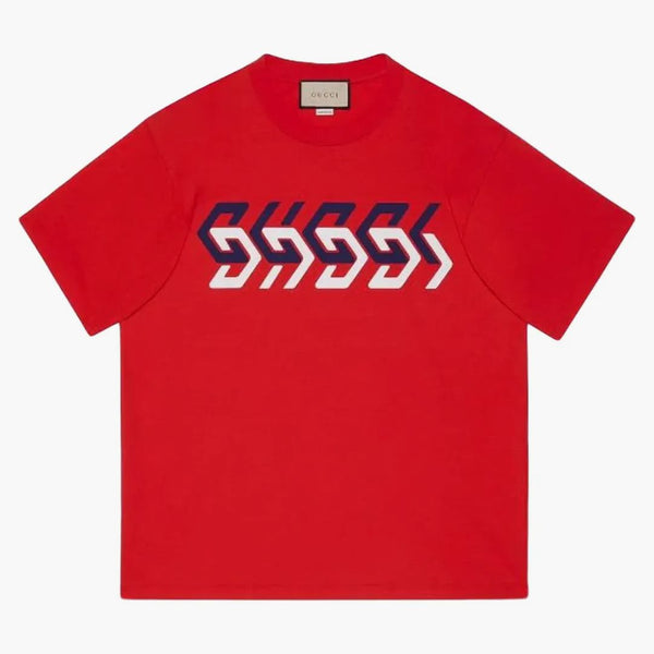 Gucci Graphic Logo Print T-shirt röd